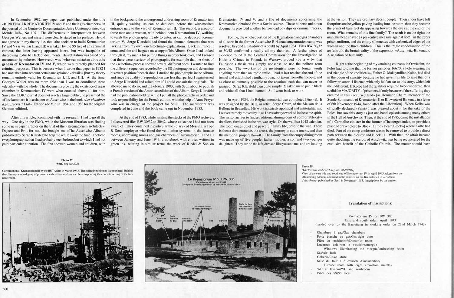 Auschwitz, by J.-C. Pressac